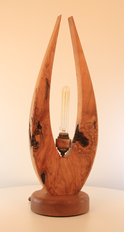 upward reading lamp | olive wood table lamp | bedside lamp