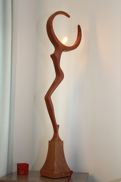 walnut floor tall lamp