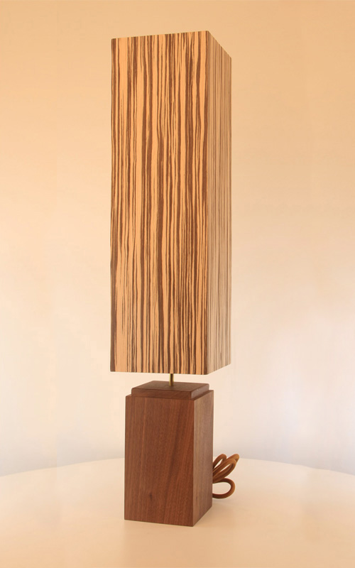 black walnut floor modern lamp