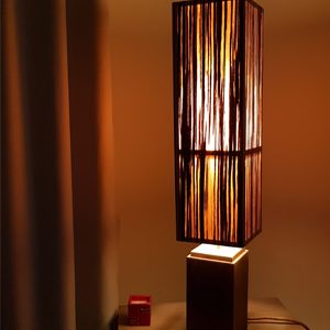 custom made walnut wooden lamp