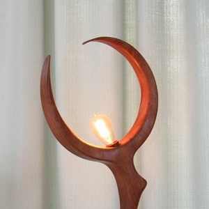 walnut floor lamp