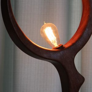 walnut tall wood lamp