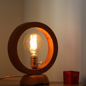 desk circle wood lamp