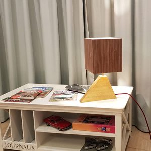 veneer wood base lamp