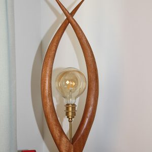 walnut tall custom lamp