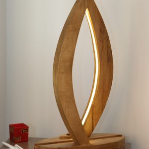 wood bedside lamp