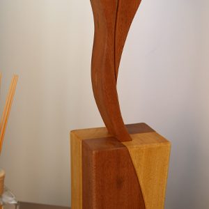 wood handcrafted tall lamp