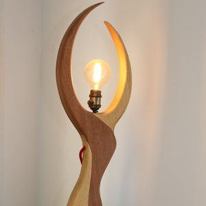 tall wood light bulb lamp