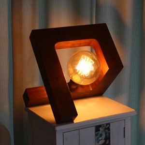 bedside wood bulb lamp