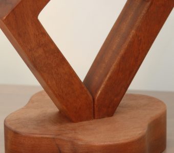 sanded wood desk lamp