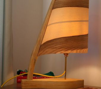 shaded wood lamp