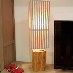 tall shaded wood lamp