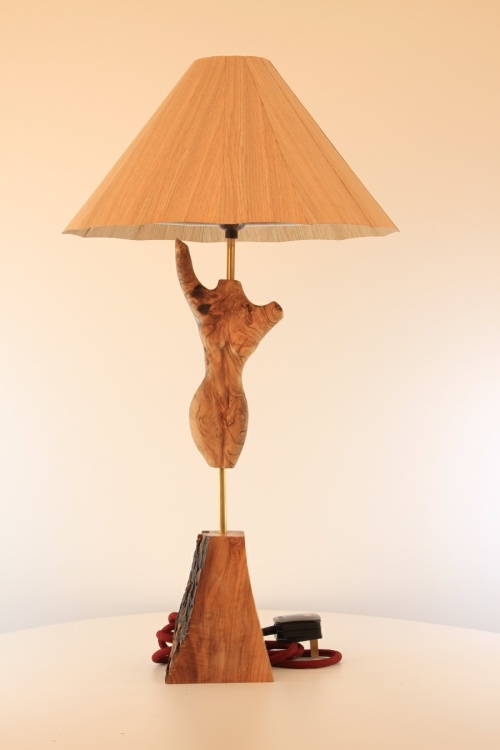 olive wood lamp